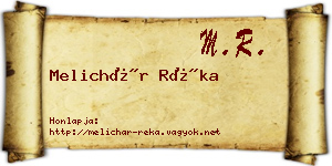 Melichár Réka névjegykártya
